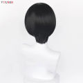 Anime Ada Wong Cosplay Wig Ada Wong Wigs 32cm Short Black Heat Resistant Synthetic Hair Woman Party Role Play Wigs + Wig Cap. 