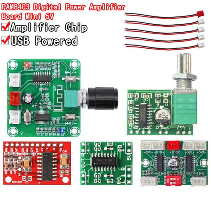 Amplificateur Audio Mini PAM8403 - 3W + 3W, 5V, Avec Potentiomètre Volume, Lot De 5 Pour Projets DIY
