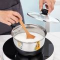 Cookware Nonstick Stainless Steel Soup Pot Transparent Lid Heat Resistant Ramen Pot One -handle Thickening Milk Pot Porridge. 
