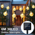 Light up life 6M 30 LED Solar Powered Retro Crystal Ball Bulb String Outdoor Light.
