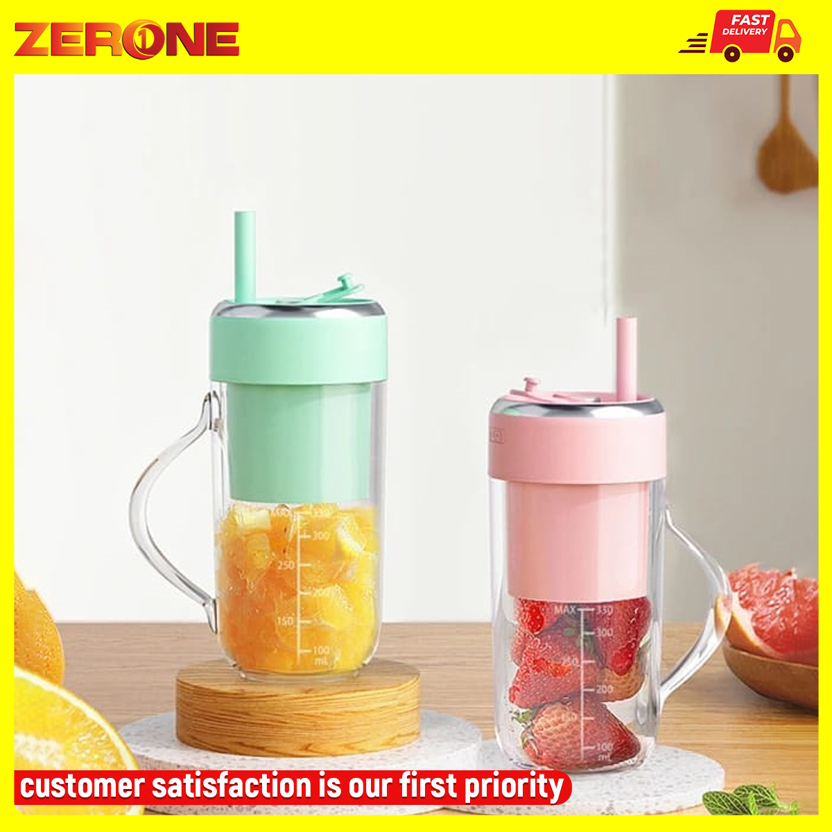 Portable mini fresh electric juicer blender 330ml Juicer with handle fruit mixers Smoothie Maker Portable Mixer Rechargeable Blender