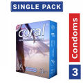 Coral-Super Dotted Lubricated Condom - 3 Pieces. 