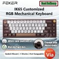 FEKER IK65 Mechanical Keyboard RGB 3 Modes Wireless Support Via 65% 4000mah PBT keycaps Bluetooth 2.4G Gasket Knob Faker ik65. 
