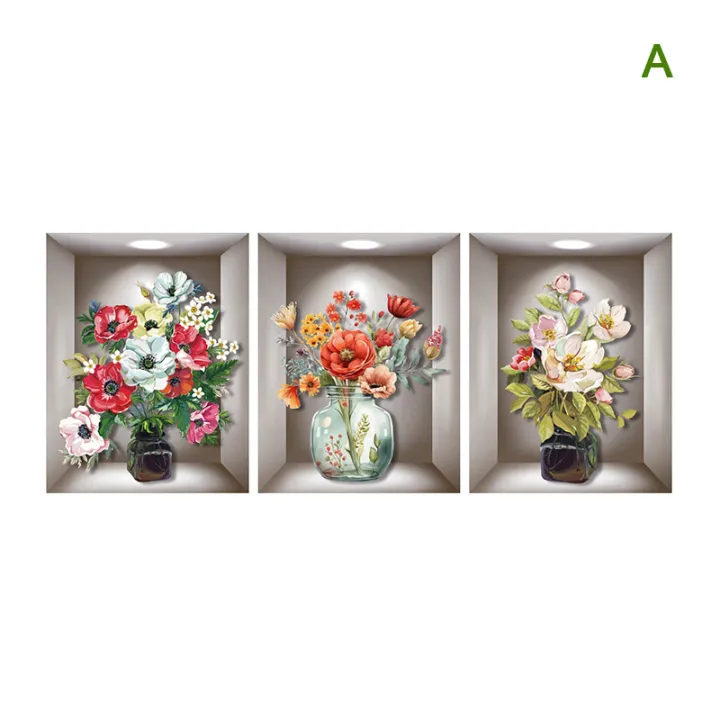 3pcs%20Watercolor%20Flower%20Pots%20Flower%20Vase%203D%20Pvc%20Decoration%20Wall%20Sticker%20For%20Home%20Decor%20Removble%20Wall%20Decals%20Wall%20Sticker%20-%20Image%204