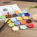 Cherry Blossom Design Chopstick Holder Japanese Sakura Ceramic Chopstick Rest Holder for Home Kitchen Restaurant Versatile Tableware Floral Design Utensil Rest.