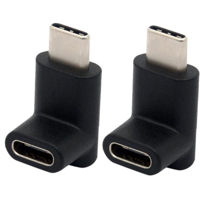 2X 90 Degree Type C Adapter, USB C Male to Female Adapter Upward and ...