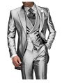 Charcoal Grey Men's Suit Peaked Lapel 3 Pieces 1 Button Groom Tuxedos Wedding Suit For Men Set Custom Made(Jacket+Pants+Vest). 