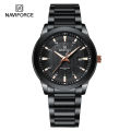 NAVIFORCE 8029 New Luxury Men Watches Casual Luminous Date Clock Stainless Steel Male Quartz Wristwatches-Black. 