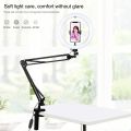 PULUZ 10.2 inch 26cm Ring Curved Light + Desktop Arm Stand USB 3 Modes Dimmable Dual Color Temperature LED Vlogging Selfie Photography Video Lights with Phone Clamp(Black). 