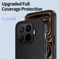 lthmy for Xiaomi 17T Pro Casing Carbon Fiber Leather Phone Case Bracket Shockproof Stand Holder Hard Back Cover.
