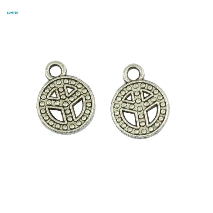 2x50%20Pieces%20Antique%20Peace%20Sign%20Symbol%20Jewelry%20Making%20Charms%20Pendants%20-%20Image%205