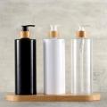 Soap Bottle Pump Dispenser Bamboo Lotion Refillable Liquid Storage Container.