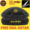 Imaging Cotton Black Afghani Kashmiri Pakol Caps and Hats 1 Pis (Advanced Quality) Tupi with  Gift Nail Katar. 
