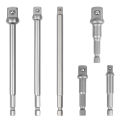 6Pcs 6'' & 3'' Impact Grade Socket Adapter Set 1/4'' 3/8'' 1/2'' Drive 1/4'' Hex Shank.