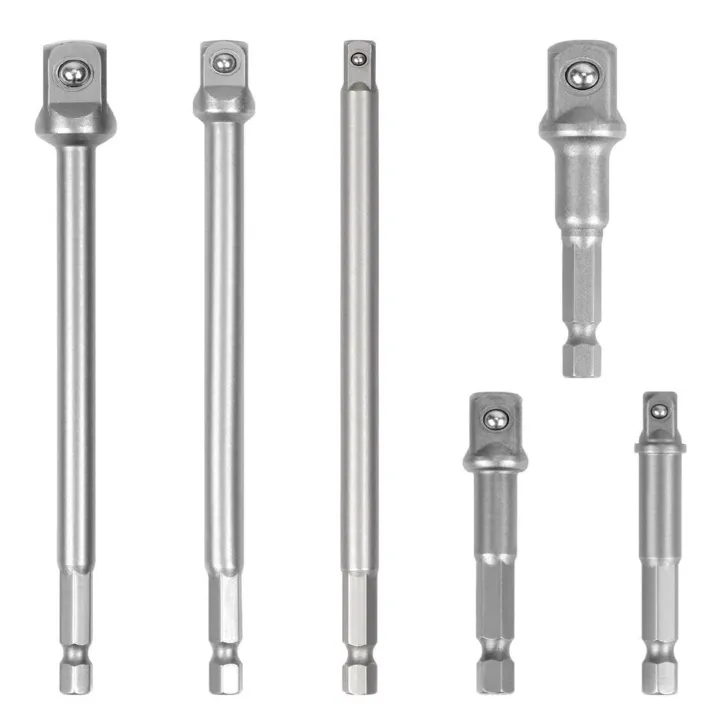6Pcs%206''%20&%203''%20Impact%20Grade%20Socket%20Adapter%20Set%201/4''%203/8''%201/2''%20Drive%201/4''%20Hex%20Shank%20-%20Image%202