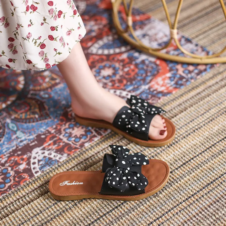 Sandals%20women's%202021%20summer%20wear%20bow%20bow%20versatile%20non-slip%20flat%20sole%20wettable%20word%20Internet%20celebrity%20beach%20shoes%20women%20-%20Image%203