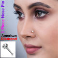 American Diamond One Stone Nose Pin -12cn Set A Introducing Party Wedding Engagement Bridal Jewelry Perfect Noth Gift Item for Girls and Women Party Nakful Sensible Glamor Spot Indulgent White Colored. 