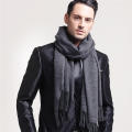 【Be worth】 Men Faux Wool Warm Scarfs Winter Shawl Neck Thick Knit Super Soft Solid Wrap. 