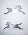 2pcs Apache Horse Bike Logo Model Emblem 3D Chrome Sticker (silver) for TVS Apache (Both Side of Petrol Tank).