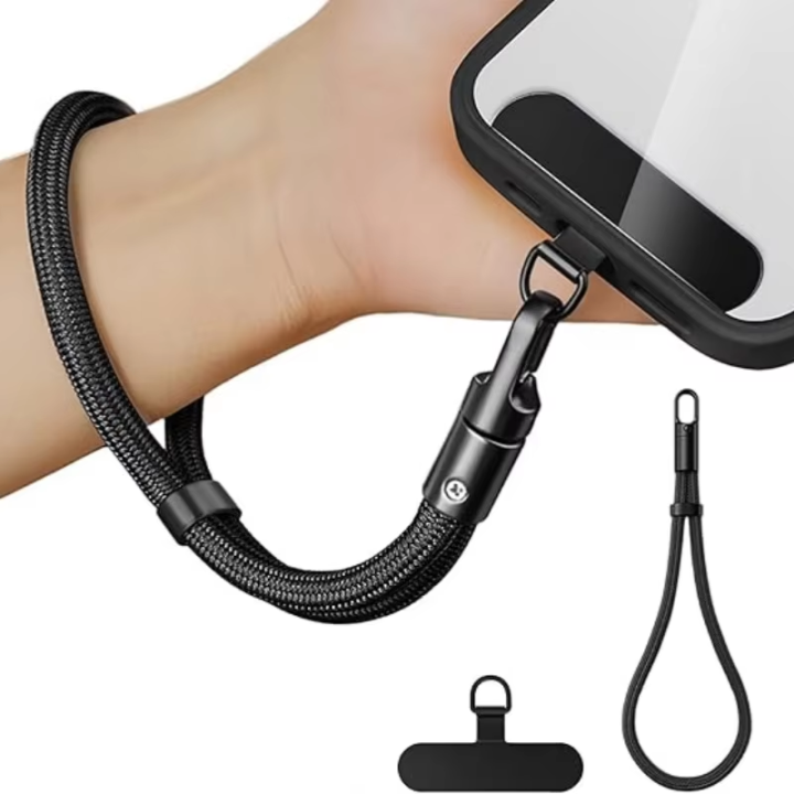 1pc Universal Adjustable Mobile Phone Lanyard Short Wrist Strap with Self-locking 360° Rotation Adjustable Anti-drop Design Durable Polyester Phone Strap