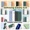 Original For Samsung Galaxy S10 Silicone Full Cover Case Straight edge Phone Case Cover.