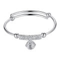Cuff Brelet Smooth Lucky Beads Bell Carved Retro Bangle. 