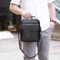 JEEP BULUO Brand Leather Men's Shoulder Crossbody Bags 9.7Inch Ipad Office Messenger Bag for Men Business Handbag Male Sling Bag. 