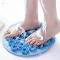 Silicone Shower Foot Back Scrubber Round 11.8inch with Suction Cups Foot Cleaning Multifunctional Bathing Supplies Wall Mounted Massage Pad.