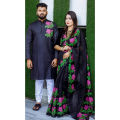 Saree And Panjabi Combo For Couple - Panjabi - কাপল ড্রেস শাড়ি. 