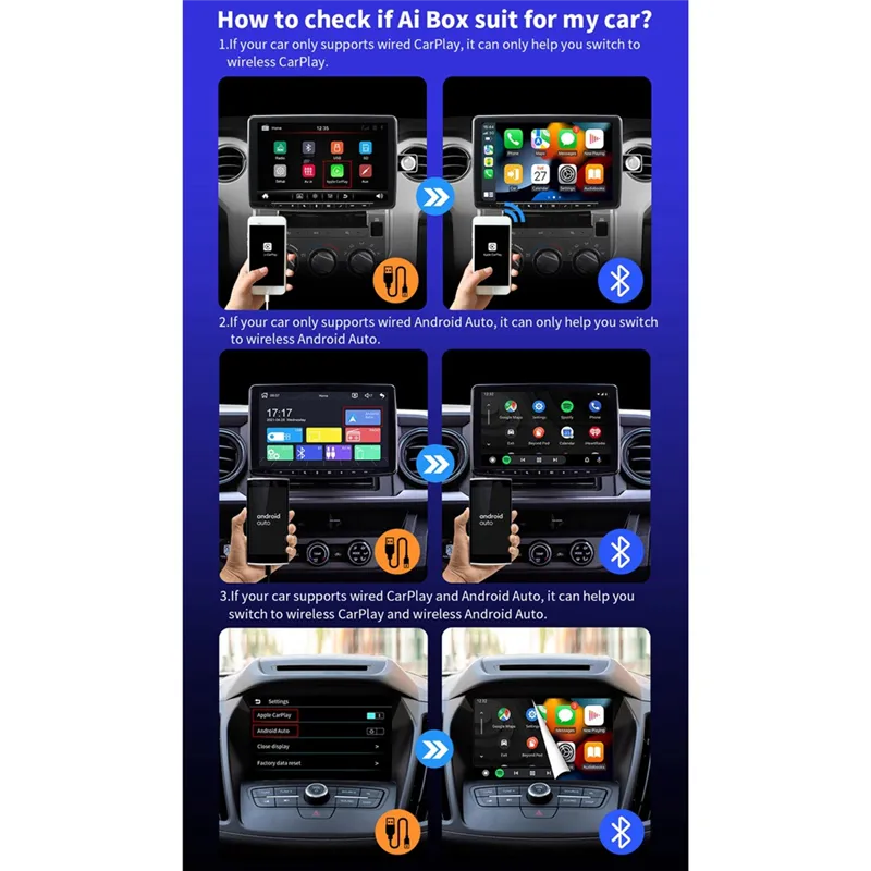 中古 VVCAR AI BOX Carplay&Android Auto Android 10 Carplay Ai Box 4 Core Car Audio For VW Audi