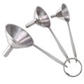 3 in 1 Funnels for Filling Bottles Stainless Steel Small Kitchen Funnel Set for Transferring Essential Oils Liquid - Silver. 