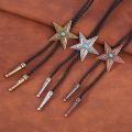 Cross border Indian pentagram Celtic pattern bolo tie leather tie United States western cowboy Poirot tie.