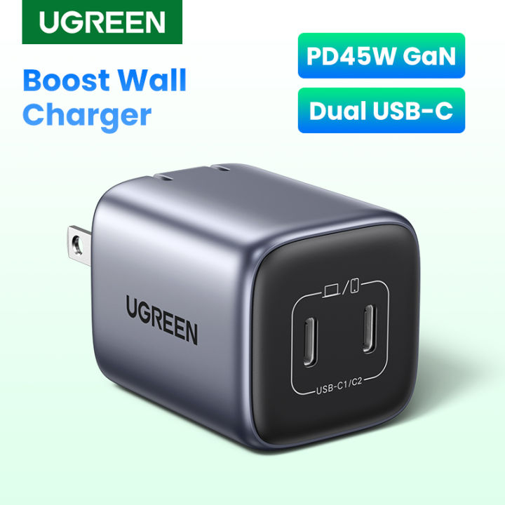 【Prime deal】 UGREEN GaN 45W USB Charger PD QC 3.0 Charger Quick Charger For 15 14 Pro Phone Charger for S24 S23