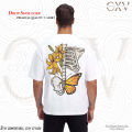 Model: Butterfly Skeleton Premium Design Drop Shoulder T-shirt.