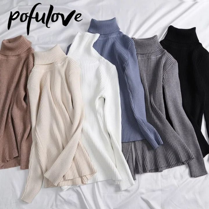 Turtleneck%20Sweater%20Women's%20Slim%20Pullover%20Top%20Black%20Knit%20Sweater%20Basic%20Knitwear%20Solid%20Color%20Jumper%20Sweater%20Autumn%20and%20Winter%20-%20Image%204
