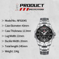 NAVIFORCE Man's Casual Wild Quartz Wristwatch Waterproof Stainless Steel Watches for Men Day and Date Display Clock Reloj Hombre. 