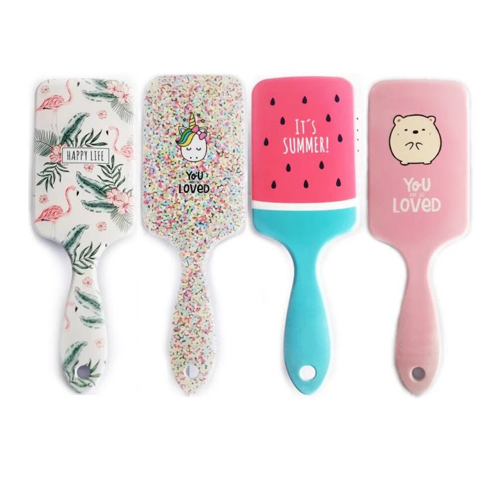 【hot】 High Quality Hair Comb Detangling Hair Brush Detangle Salon Hairdressing Straight Curly Hair Comb Paddle Brush Hair Brush