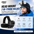 2-in-1 Head Mount Strap for Smartphone, GoPro & Action Camera Head Mount Phone Holder.