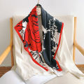 New Twill Silk Scarf Women's All-Match Bag Headscarf Rose Large Kerchief Women's Elegant Fashion Decorative Shawl.