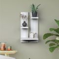 Modern Asymmetrical Shelving White Rectangular Wall Decor, Decorative Display Shelf for Bathroom, Kitchen, Bedroom, Living Room, Office -16/12. 