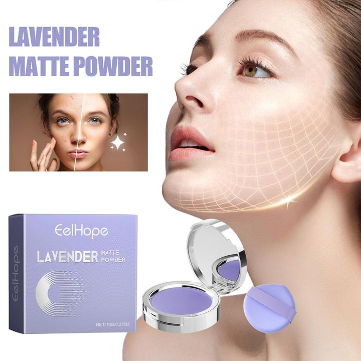 New Oil Control Matte Pressed Powder With Lavender Extract For Long Lasting Shine-free Makeup Women's Face V2Y5