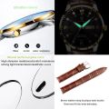Fopul Mall High-End Business Quartz Watch with Calendar for Men - Luxurious Leather Wristwatch.