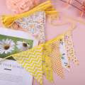 40 Feet Fabric Bunting Banner Vintage Bunting Flag for Party Yellow. 