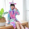 Kigurumi Husky Children Bathrobe Bath Robe Autumn Winter Animal Unicorn Hooded Pajamas For Boys Girls Towel Robes Kids Nightgown.