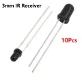 10Pcs- IR Receiver LED Sensor 3mm 940nm IR LED Light Infrared Receiver RX LED Sensor Light 3mm.