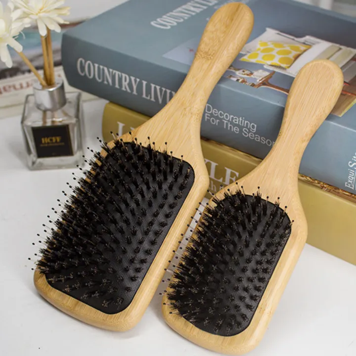 Wooden%20Hair%20Brush%20Anti-Static%20Scalp%20Massage%20Comb%20with%20Boar%20Bristle%20Air%20Cushion%20Comb%20for%20Women%20Men%20Wet%20and%20Dry%20Hair%20-%20Image%205