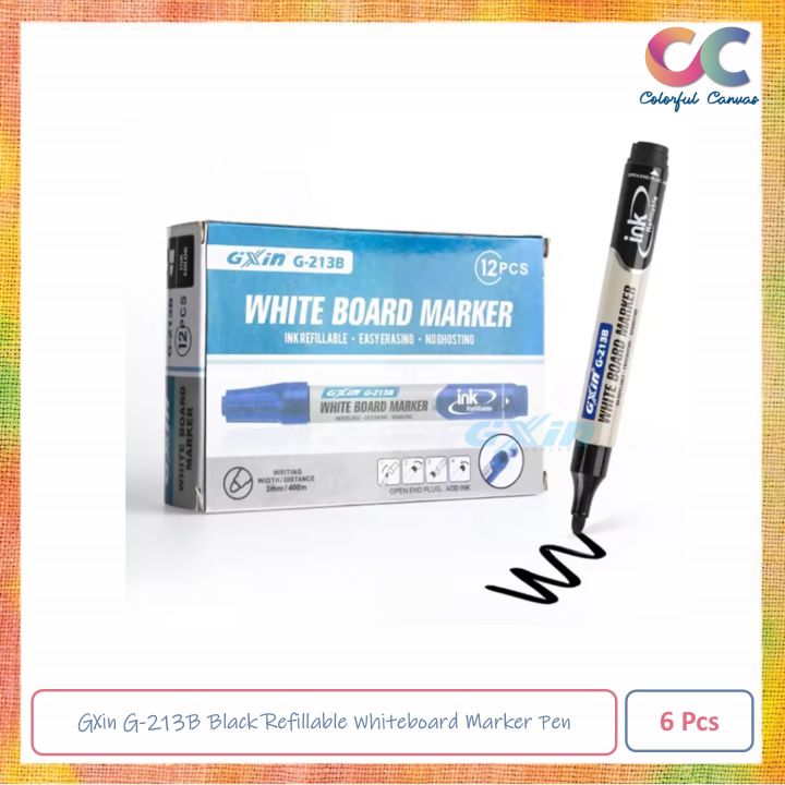 GXin%20G-213B%20Black%20Refillable%20Whiteboard%20Marker%20Pen%206%20Pcs%20-%20Image%203