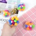 Squeeze Ball Toy Squish Stress Ball with Color Bead Rainbow Sensory Fidget Squeeze Sensory Toy for Kids Gift.