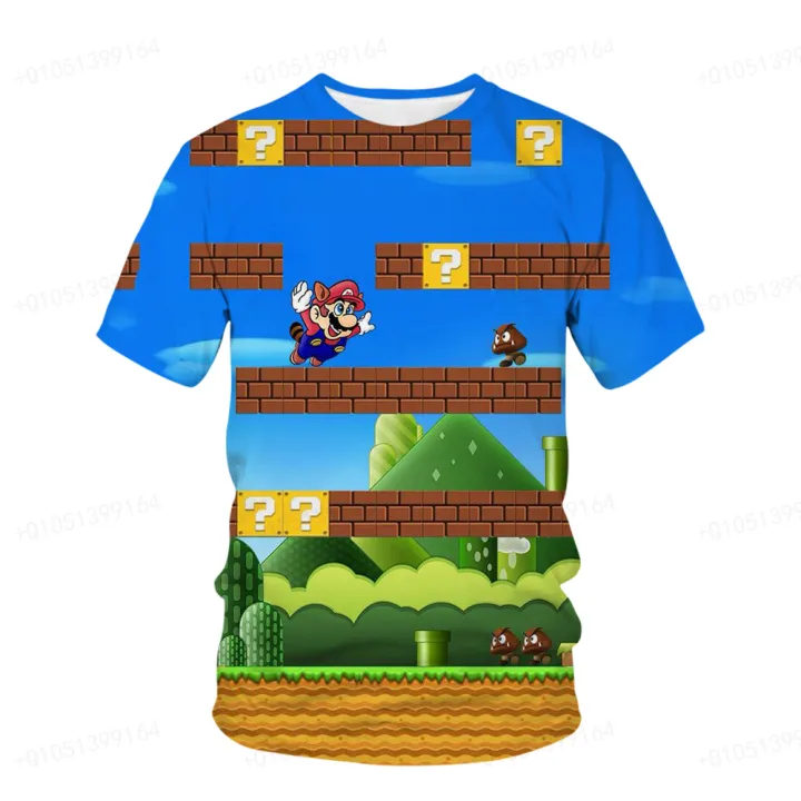 Super%20Mario%20Bros%20Cartoon%20T-shirt%20Anime%20Characters%20Mario%20and%20Luigi%20Cartoon%20Print%20Home%203D%20Print%20O-Neck%20T-shirt%20Children's%20Gift%20-%20Image%203