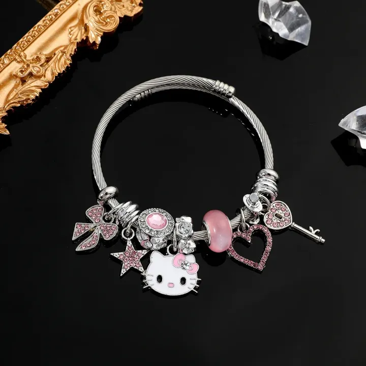 Sanrio%20Crystal%20Beads%20Bracelet%20Bangle%20Hello%20Kitty%20Zircon%20Inlay%20Enamel%20Pendant%20Bracelet%20Women%20Cute%20Sweet%20Jewelry%20Hand%20Accessories%20-%20Image%202